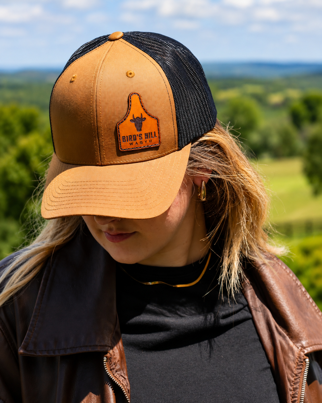 Bird's Hill Wagyu Trucker Hat (cattle tag)